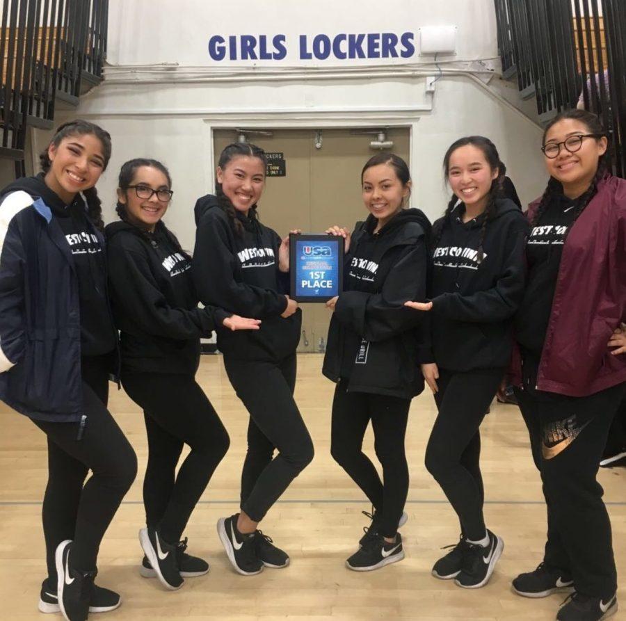 Dance Drill holding their 1st place award after competing. Photo courtesy of Kassidy Lam.