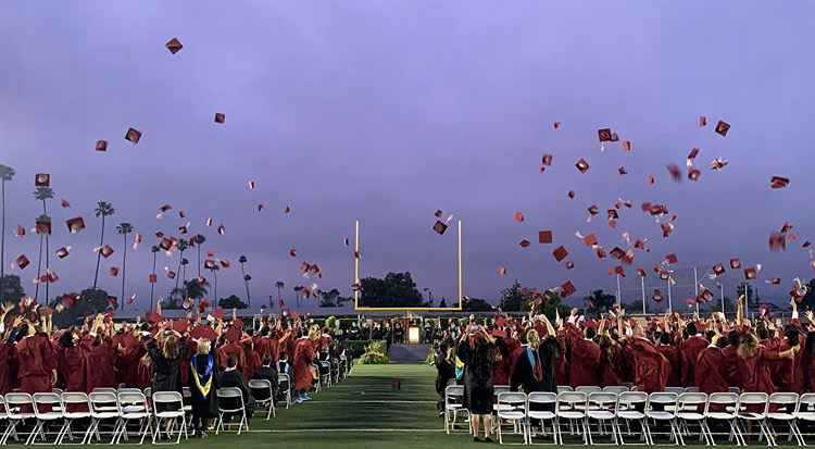Graduates did their cap toss in recognition of their achievements. Courtesy of @westcovinahighschool Instagram