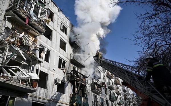 Home destroyed in Kyiv by Russian missiles. Photo from The Times of Israel 