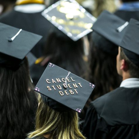 Graduates protesting against the ongoing student debt issues. 