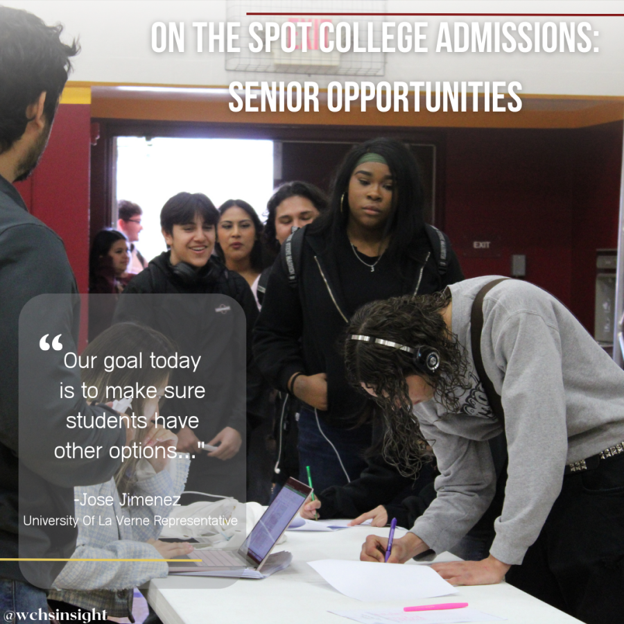 Seniors sign up to participate in the University La Vernes on-the-spot admission event on Jan. 26. 
