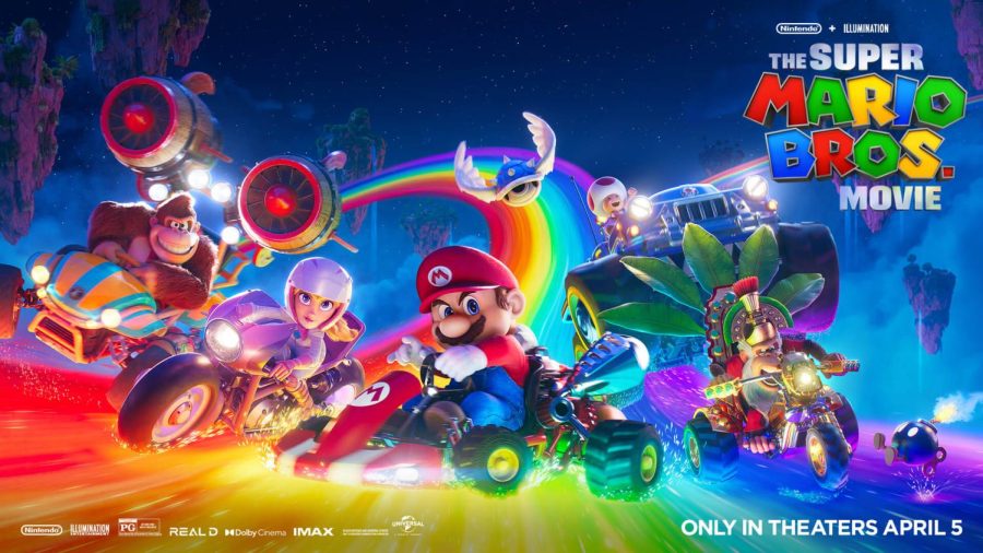 Mario+characters+on+Rainbow+Road+riding+karts+for+the+movie+poster+of+The+Super+Mario+Bros.+Movies.+%0APhoto+Creds%3A+Universal+Pictures
