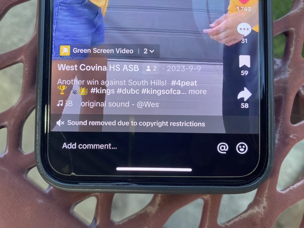 Every muted TikTok placed a disclaimer on the bottom, informing users of the purpose of the silent video. Muting is also shown at the bottom right corner of previewing. Photo taken by Julia Wong. 