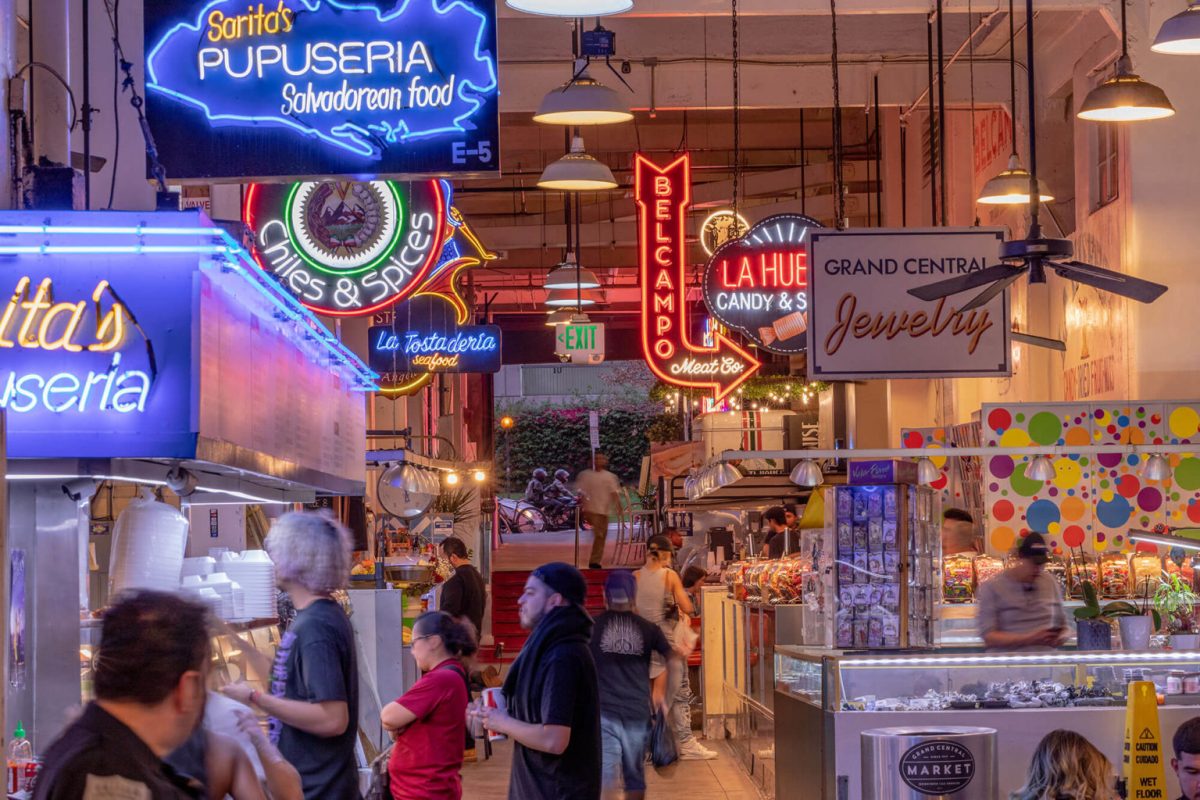 Some of the few vendors at Grand Central Market that include Sarita’s 
Pupuseria, which is considered one of the top 25 best restaurants in LA, 
according to Tasting Table, a digital media company based on food and 
drink reviewing.
