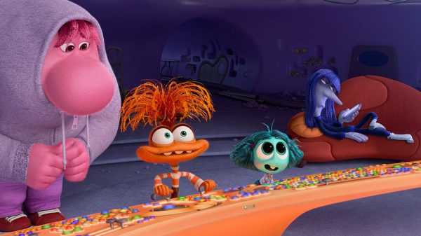 (Left to right) Emotions Embarrassment, Anxiety, Envy, and Ennui were introduced into Rileys mind. In the trailer, Anxiety was shown to have taken over Rileys mind while disregarding the other familiar emotions.