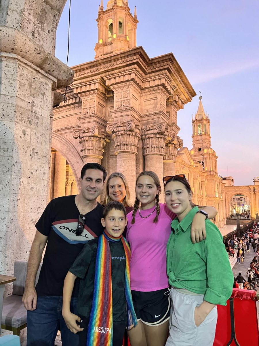 From left to right: Josh Milon, Emily Milon, Alexander Milon, Maddie Milon, and Kaylei Milon in Arequipa, Peru during winter break on Dec. 24, 2023. “it wouldve been nice if Christmas break was three weeks because we wouldve had a little bit of down time between school and the trip,” said Milon