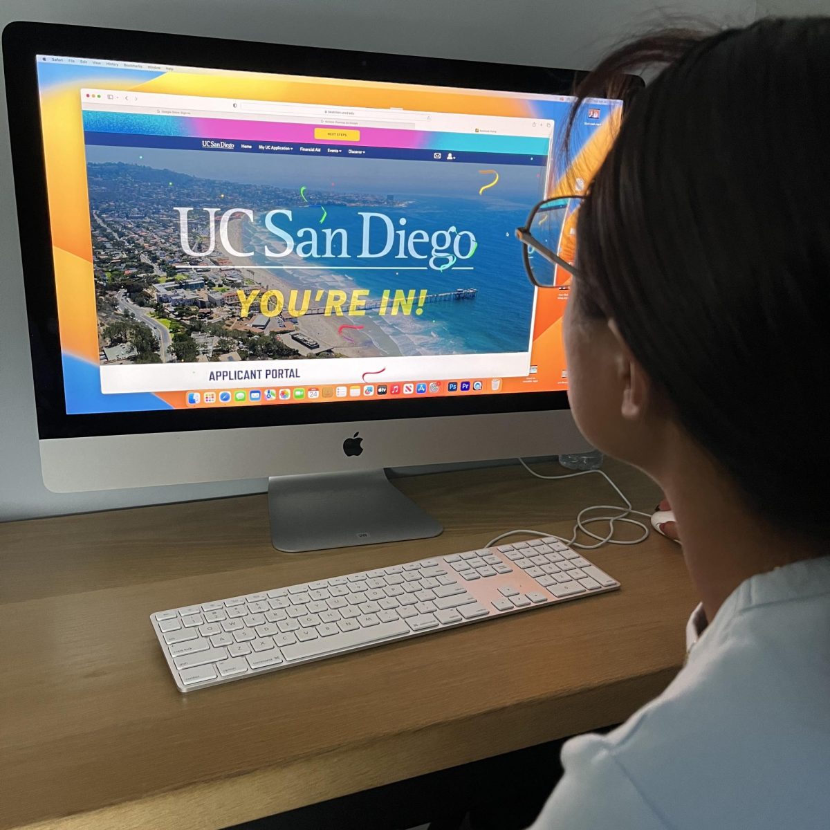 Andrea Salazar accidently opens her email on Apr. 20 to view her admission acceptance letter from University of California, San Diego.