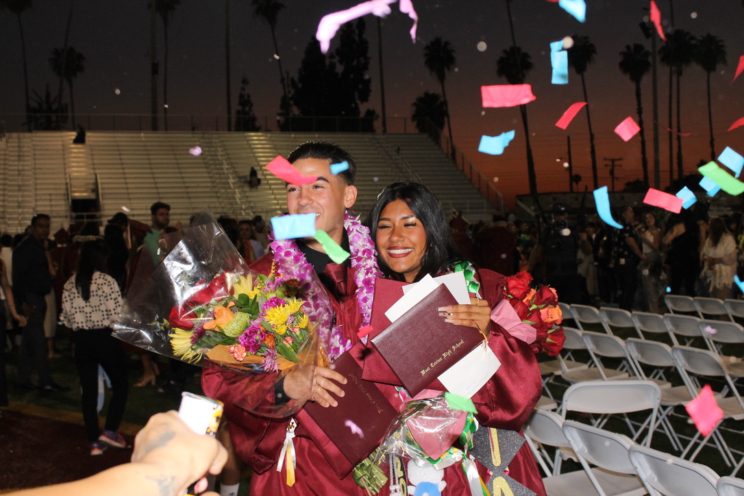 Graduates Mia Rodriguez and Allister Montenegro together after graduation, sharing a moment with friends and family. “I loved spending my graduation night with the people who have helped and guided me throughout my high school journey. It’s truly a night I will never forget,” said Rodriguez
