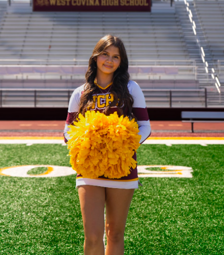 Senior Cassandra Musquez’s senior photo for cheerleading. “My extracurriculars made my high school journey, so don’t be afraid to put yourself out there,” said Musquez. 