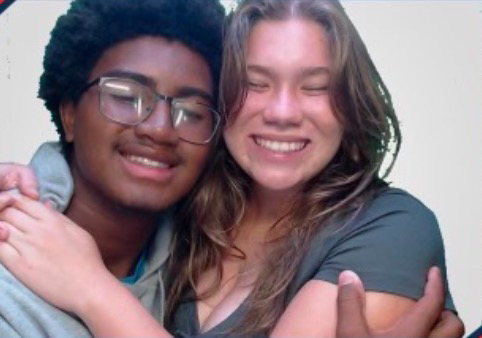 Junior Isabella Mera and her boyfriend senior Jeremiah Hoil at a photobooth. They have been together for one year and will celebrate Valentine’s day together for the first time this year. 
“I think it’s like a day just to appreciate everyone,” said Mera 

