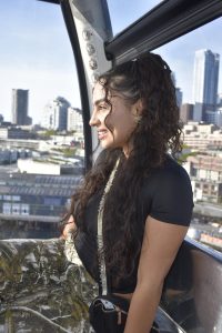 I take in the gorgeous view from The Seattle Great Wheel, a popular tourist attraction located on Pier 57 that stands 175 feet tall. It was intimidating to get on this tall attraction, but I really enjoyed spinning around and watching as the ocean sparkled beneath. 