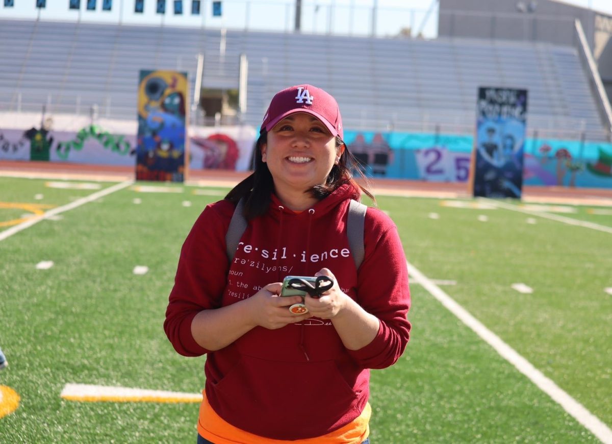 Wong prepares and sets up the 2021 Homecoming Rally. “Her dedication and everything that she gave to our campus through ASB and through being administrator came from a place of love, she bleeds maroon and gold, she’s just going to be remembered for pushing everyone to try hard, to do their best, and don’t give up,” TAWC President and English teacher Erin Reid said.