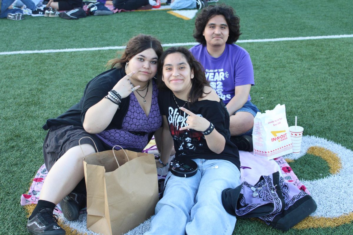 Left to right - Brianna Gallegos, Abigail Pastrana and Octavio Villanueva enjoy In-N-Out at sunset while hanging out. To incoming freshmen next school year, Villanueva gives advice to not slack off and end up in the position he was once in, ending up in credit recovery. To him, finishing high school is surreal and feels strange to think about the future.. 

“I plan to go to Mt. SAC and probably study ceramics. I’m having a hard time finding what I want to do, but ceramics is one of them… I just like the idea of molding stuff and using your imagination to create whatever you want,” Villanueva said. 
