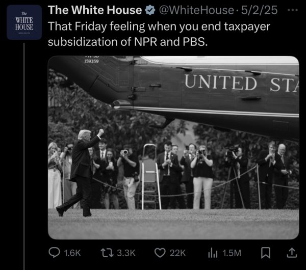  A screenshot from the White House via X. On a “Fact Sheet” by the White house, It states “NPR and PBS have fueled partisanship and left-wing propaganda with taxpayer dollars, which is highly inappropriate and an improper use of taxpayers’ money, as President Trump has stated.