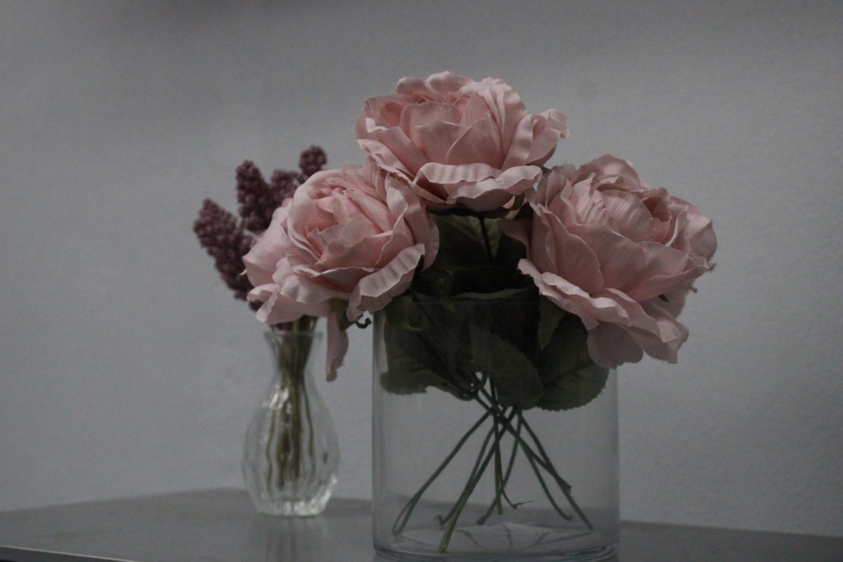 Flowers in English and Journalism teacher, Mrs. Chao's room.