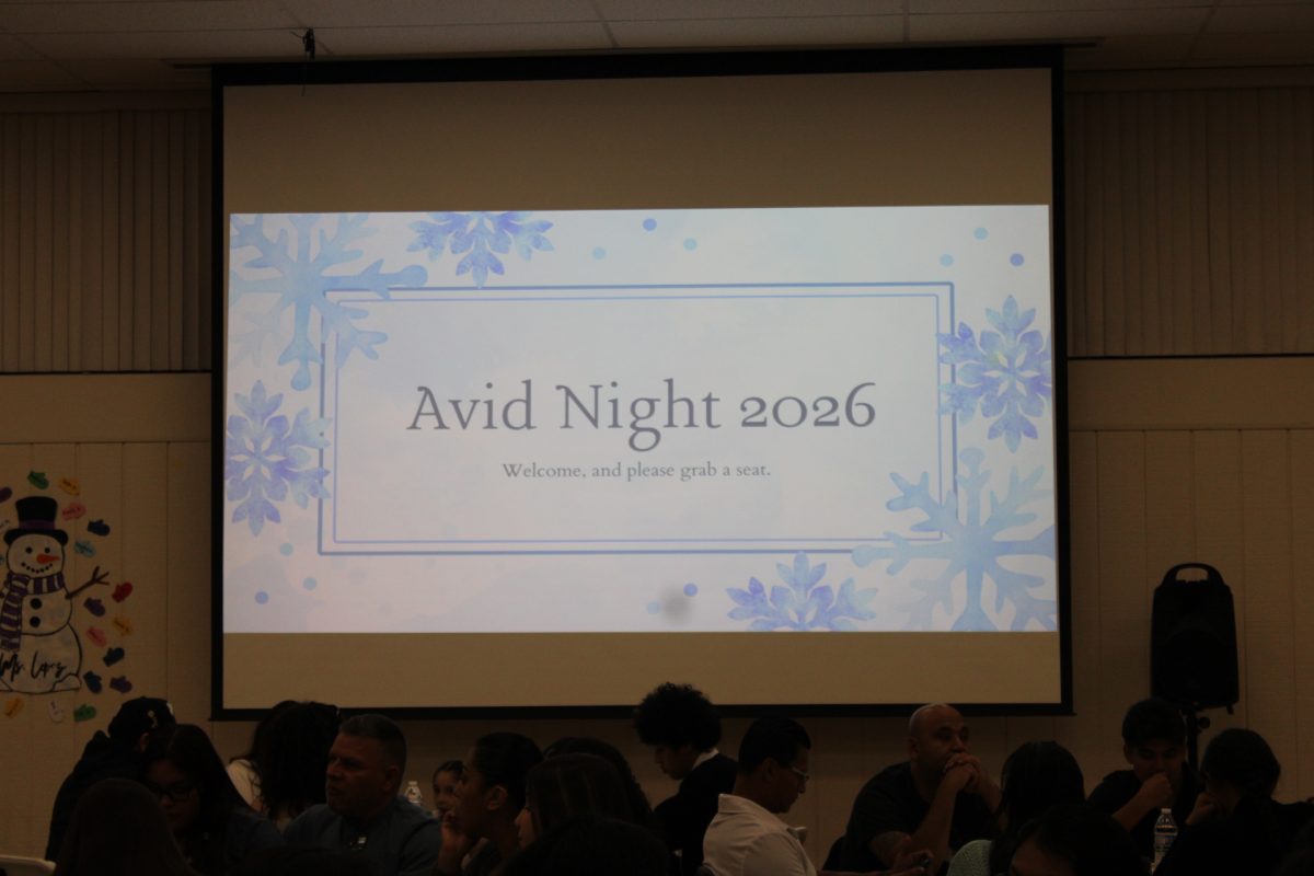 AVID Night recognizes AVID students' achievements in academics, leadership and community service. The presentation marks the beginning of the evening and highlights the school's commitment to its students' success.