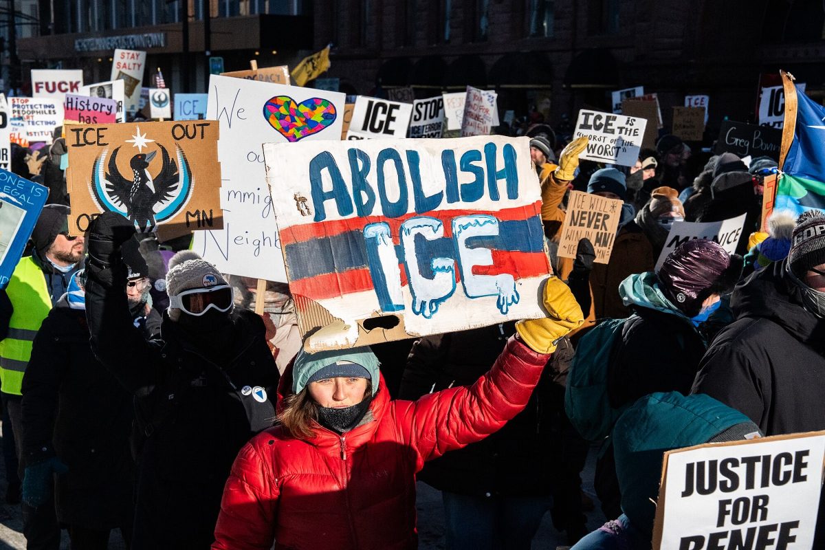 Thousands of people march through Minneapolis to protest against ICE.